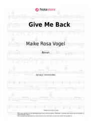 Ноты, аккорды Maike Rosa Vogel - Give Me Back