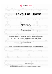 Ноты, аккорды MoStack - Take Em Down