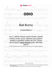 Ноты, аккорды J Balvin, Bad Bunny - ODIO