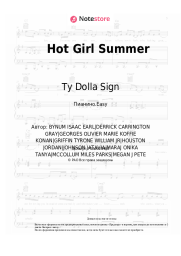 Ноты, аккорды Megan Thee Stallion, Nicki Minaj, Ty Dolla Sign - Hot Girl Summer