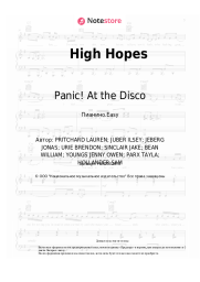 Ноты, аккорды Panic! At the Disco - High Hopes
