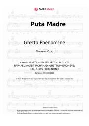Ноты, аккорды RAF Camora, Ghetto Phenomene - Puta Madre