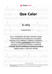 Ноты, аккорды Major Lazer, J Balvin, El Alfa - Que Calor