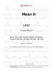 Ноты, аккорды Lauv, LANY - Mean It
