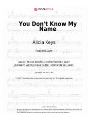 Ноты, аккорды Alicia Keys - You Don't Know My Name