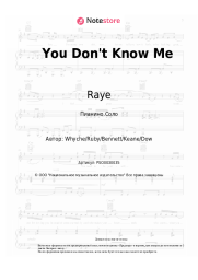 Ноты, аккорды Jax Jones, Raye - You Don't Know Me