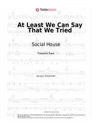 Ноты, аккорды Social House - At Least We Can Say That We Tried