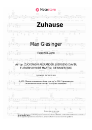 Ноты, аккорды Max Giesinger - Zuhause