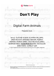 Ноты, аккорды Anne-Marie, KSI, Digital Farm Animals - Don't Play