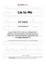 Ноты, аккорды Tate McRae, Ali Gatie - Lie to Me