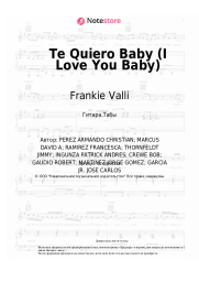 Ноты, аккорды Chesca, Pitbull, Frankie Valli - Te Quiero Baby (I Love You Baby)