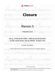 Ноты, аккорды Maroon 5 - Closure