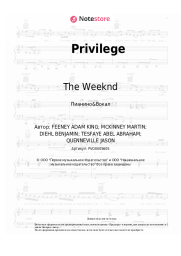 Ноты, аккорды The Weeknd - Privilege
