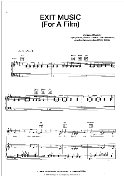 undefined Radiohead - Exit Music (For A Film)