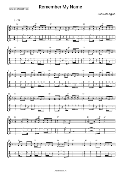 Ноты, аккорды Sons of Legion - Remember My Name