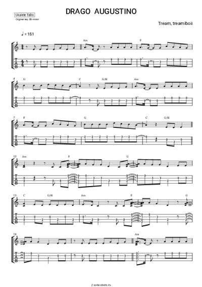 Ноты, аккорды Tream, treamiboii - DRAGO AUGUSTINO