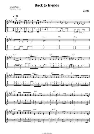 Ноты, аккорды sombr - back to friends