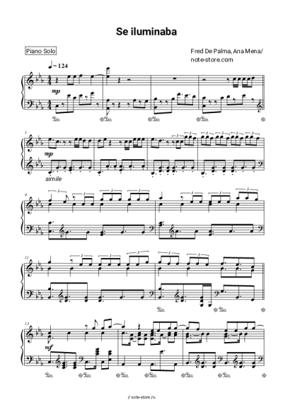 Ноты, аккорды Fred De Palma, Ana Mena - Se Iluminaba