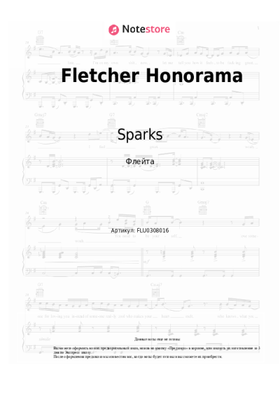 Ноты, аккорды Sparks - Fletcher Honorama