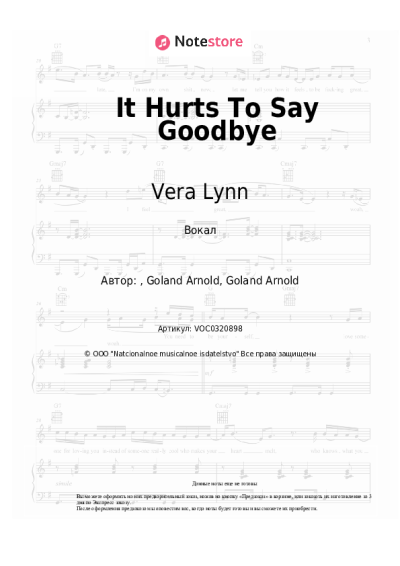 undefined Vera Lynn - It Hurts To Say Goodbye